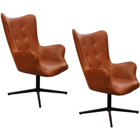 THE HOME DECO FACTORY Lot De 2 Fauteuils Helsinki Marrons Home Deco Factory 4 THE HOME DECO FACTORY Lot De 2 Fauteuils Helsinki Marrons Home Deco Factory â Image 2