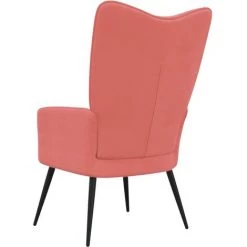 Chaise De Relaxation Velours Rose VidaXL -Pas Cher Fauteuil Magasin 49610238 5