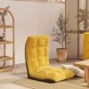 VidaXL Chaise Pliable De Sol Jaune Moutarde Tissu - Jaune -Pas Cher Fauteuil Magasin 49610709 1