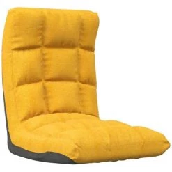 VidaXL Chaise Pliable De Sol Jaune Moutarde Tissu - Jaune -Pas Cher Fauteuil Magasin 49610709 2