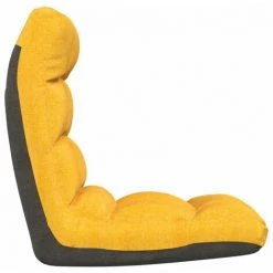 VidaXL Chaise Pliable De Sol Jaune Moutarde Tissu - Jaune -Pas Cher Fauteuil Magasin 49610709 4