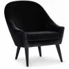 Paris Prix - Fauteuil Scandinave En Velours "ulla" 88cm Noir -Pas Cher Fauteuil Magasin 49750902 1