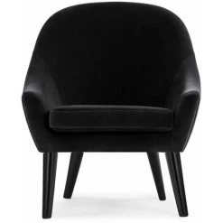 Paris Prix - Fauteuil Scandinave En Velours "ulla" 88cm Noir 7 Paris Prix - Fauteuil Scandinave En Velours "ulla" 88cm Noir -Pas Cher Fauteuil Magasin 49750902 2