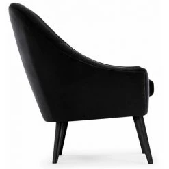 Paris Prix - Fauteuil Scandinave En Velours "ulla" 88cm Noir 8 Paris Prix - Fauteuil Scandinave En Velours "ulla" 88cm Noir -Pas Cher Fauteuil Magasin 49750902 3