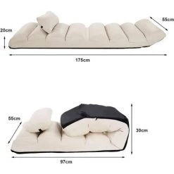 COSTWAY Fauteuil Relax Salon En Faux Daim Pliable, Réglable Sur 5 Positions Chaise De Relaxation Rembourrée Fauteuil Sol Pour Salon, Mobilier De Bureau, Chambre, Beige 11 COSTWAY Fauteuil Relax Salon En Faux Daim Pliable, Réglable Sur 5 Positions Chaise De Relaxation Rembourrée Fauteuil Sol Pour Salon, Mobilier De Bureau, Chambre, Beige -Pas Cher Fauteuil Magasin 49752506 5