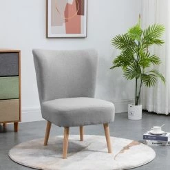 NORDLYS Fauteuil De Salon Crapaud Scandinave Avec Pieds Bois Et Tissu Hetre - Gris -Pas Cher Fauteuil Magasin 49818830 4