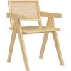 NORDLYS Chaise De Salle A Manger Scandinave En Bois Dossier Rotin Cannage Fresne - Marron