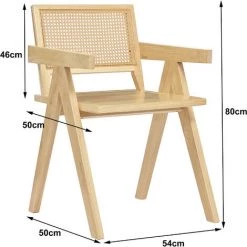 NORDLYS Chaise De Salle A Manger Scandinave En Bois Dossier Rotin Cannage Fresne - Marron -Pas Cher Fauteuil Magasin 49818838 5