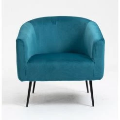 NORDLYS Fauteuil De Salon Scandinave Design Pieds Metal Velours - Bleu Canard 10 NORDLYS Fauteuil De Salon Scandinave Design Pieds Metal Velours - Bleu Canard -Pas Cher Fauteuil Magasin 49818853 4