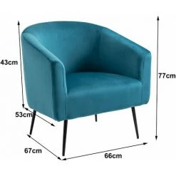 NORDLYS Fauteuil De Salon Scandinave Design Pieds Metal Velours - Bleu Canard 11 NORDLYS Fauteuil De Salon Scandinave Design Pieds Metal Velours - Bleu Canard -Pas Cher Fauteuil Magasin 49818853 5