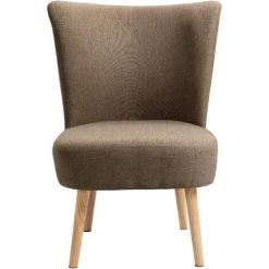 NORDLYS Fauteuil De Salon Crapaud Scandinave Avec Pieds Bois Et Tissu Hetre - Marron -Pas Cher Fauteuil Magasin 49818890 4