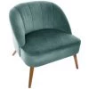 Fauteuil En Pin Et PU Coloris Vert - Dim : L.78 X L.72 X H.71 Cm -PEGANE