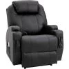 HOMCOM Fauteuil Luxe De Relaxation Et Massage Inclinaison Dossier Repose-pied électrique Revêtement Synthétique Noir - Noir