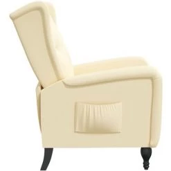 Fauteuil Inclinable Velours Crème VidaXL 10 Fauteuil Inclinable Velours Crème VidaXL -Pas Cher Fauteuil Magasin 49924971 4