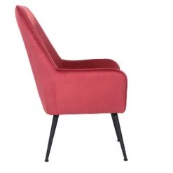 HERDASA Fauteuil En Velours Côtelé Rouge Et Pieds En Métal Noir, Modèle Hiver 10 HERDASA Fauteuil En Velours Côtelé Rouge Et Pieds En Métal Noir, Modèle Hiver -Pas Cher Fauteuil Magasin 49934365 4