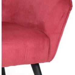 HERDASA Fauteuil En Velours Côtelé Rouge Et Pieds En Métal Noir, Modèle Hiver 11 HERDASA Fauteuil En Velours Côtelé Rouge Et Pieds En Métal Noir, Modèle Hiver -Pas Cher Fauteuil Magasin 49934365 5