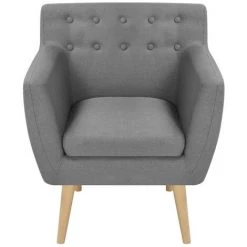 Fauteuil Tissu Gris Clair VidaXL -Pas Cher Fauteuil Magasin 4993965 2