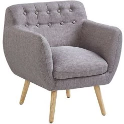BELIANI Fauteuil De Salon En Tissu Gris Clair - Gris