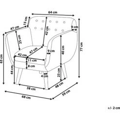BELIANI Fauteuil De Salon En Tissu Gris Clair - Gris -Pas Cher Fauteuil Magasin 4994362 3
