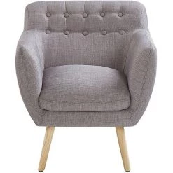 BELIANI Fauteuil De Salon En Tissu Gris Clair - Gris -Pas Cher Fauteuil Magasin 4994362 4