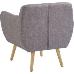BELIANI Fauteuil De Salon En Tissu Gris Clair - Gris -Pas Cher Fauteuil Magasin 4994362 5