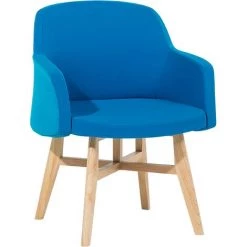 BELIANI Fauteuil En Tissu Bleu - Bleu