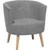 BELIANI Fauteuil Club En Tissu Gris Clair - Gris -Pas Cher Fauteuil Magasin 4994385 1
