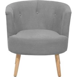 BELIANI Fauteuil Club En Tissu Gris Clair - Gris -Pas Cher Fauteuil Magasin 4994385 4