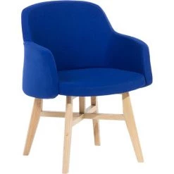 BELIANI Fauteuil En Tissu Bleu Foncé - Bleu
