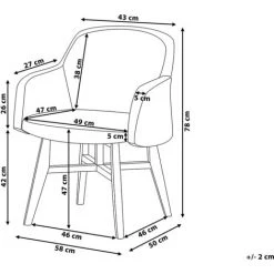 BELIANI Fauteuil En Tissu Bleu Foncé - Bleu -Pas Cher Fauteuil Magasin 4994386 3
