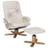 BELIANI Fauteuil Massant Et Chauffant En Cuir PU Beige - Beige -Pas Cher Fauteuil Magasin 4994620 1