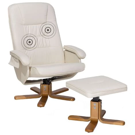 BELIANI Fauteuil Massant Et Chauffant En Cuir PU Beige - Beige 3 BELIANI Fauteuil Massant Et Chauffant En Cuir PU Beige - Beige
