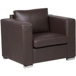 BELIANI Fauteuil En Cuir Brun - - Marron