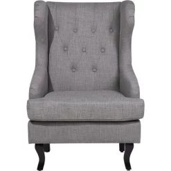 BELIANI Fauteuil En Tissu Tapissé Gris - Gris 9 BELIANI Fauteuil En Tissu Tapissé Gris - Gris -Pas Cher Fauteuil Magasin 4994876 4