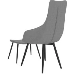 Hommoo Chaise De Canape Avec Repose-pied Gris Clair Tissu -Pas Cher Fauteuil Magasin 49986280 4