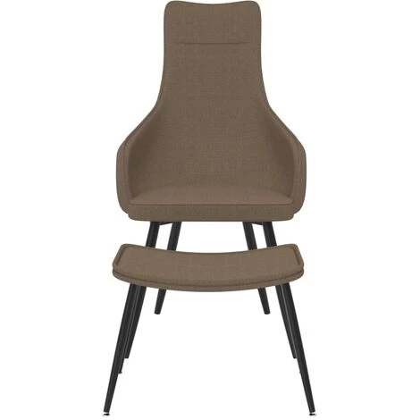 Hommoo Chaise De Canape Avec Repose-pied Taupe Tissu 4 Hommoo Chaise De Canape Avec Repose-pied Taupe Tissu – Image 2
