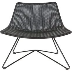 Fauteuil En PE Coloris Noir, Dim : 77.5 X 65 X 69 Cm -PEGANE-