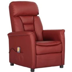 Fauteuil De Massage Inclinable Similicuir Rouge Bordeaux VidaXL