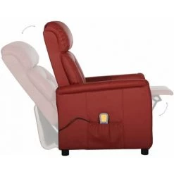 Fauteuil De Massage Inclinable Similicuir Rouge Bordeaux VidaXL -Pas Cher Fauteuil Magasin 50197675 5