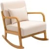 NORDLYS Rocking Chair Chaise A Bascule Scandinave Tissu Hevea - Beige