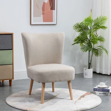 NORDLYS Fauteuil De Salon Crapaud Scandinave Avec Pieds Bois Et Tissu Hetre - Beige 4 NORDLYS Fauteuil De Salon Crapaud Scandinave Avec Pieds Bois Et Tissu Hetre - Beige – Image 2