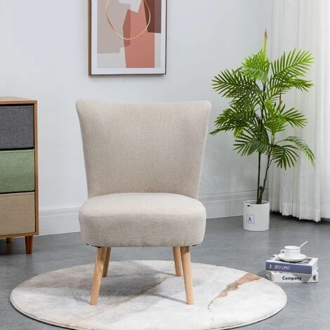 NORDLYS Fauteuil De Salon Crapaud Scandinave Avec Pieds Bois Et Tissu Hetre - Beige 6 NORDLYS Fauteuil De Salon Crapaud Scandinave Avec Pieds Bois Et Tissu Hetre - Beige – Image 4