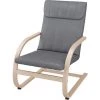 FURCHEN Fauteuil à Bascule, Pour Salon, Chambre, Jardin, Chaise Ber?ante En Bois, Avec Accoudoir, Fauteuil Lecture, Capacité De Charge 120 Kg, Gris, 65x73x96 Cm -Pas Cher Fauteuil Magasin 50256368 1
