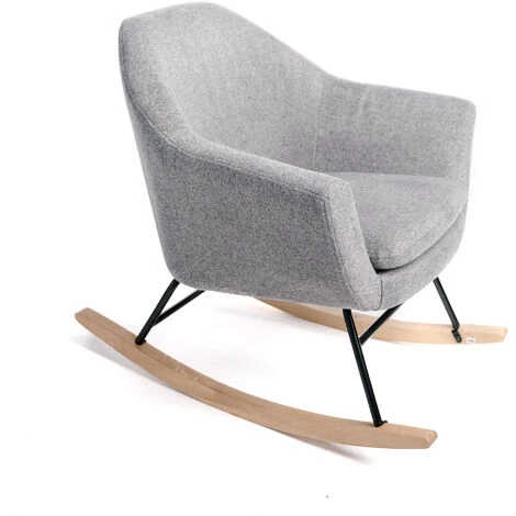Rocking-chair Coloris Gris Chiné - 73 X 69 X 75 Cm -PEGANE- 3 Rocking-chair Coloris Gris Chiné - 73 X 69 X 75 Cm -PEGANE-