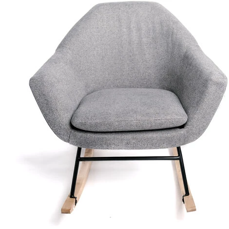 Rocking-chair Coloris Gris Chiné - 73 X 69 X 75 Cm -PEGANE- 4 Rocking-chair Coloris Gris Chiné - 73 X 69 X 75 Cm -PEGANE- – Image 2