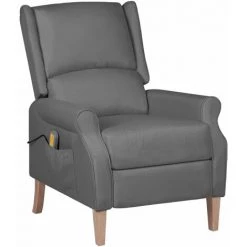 ASUPERMALL Fauteuil De Massage Inclinable Gris Clair Tissu