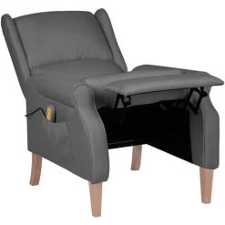 ASUPERMALL Fauteuil De Massage Inclinable Gris Clair Tissu -Pas Cher Fauteuil Magasin 50389404 5