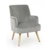 BIZZOTTO Fauteuil De Salon Vintage En Velours Gris ADELINE 60x67x H79 Cm -Pas Cher Fauteuil Magasin 50460584 1