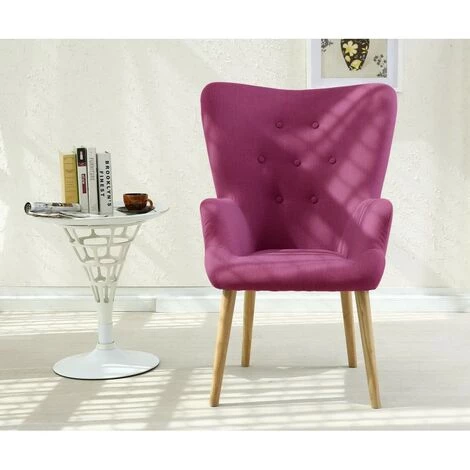 Paris Prix - Fauteuil Scandinave En Tissu "northwest" 104cm Violet 5 Paris Prix - Fauteuil Scandinave En Tissu "northwest" 104cm Violet – Image 3