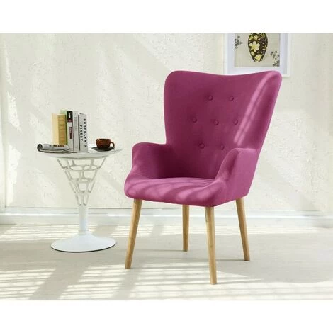 Paris Prix - Fauteuil Scandinave En Tissu "northwest" 104cm Violet 6 Paris Prix - Fauteuil Scandinave En Tissu "northwest" 104cm Violet – Image 4